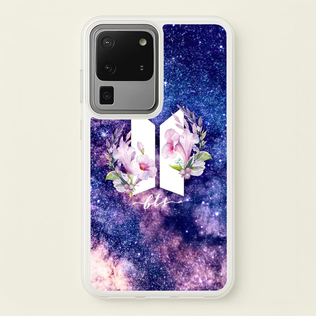 Galaxy Floral K-Pop Band Logo - BTS Phone Case for Galaxy S20 Ultra