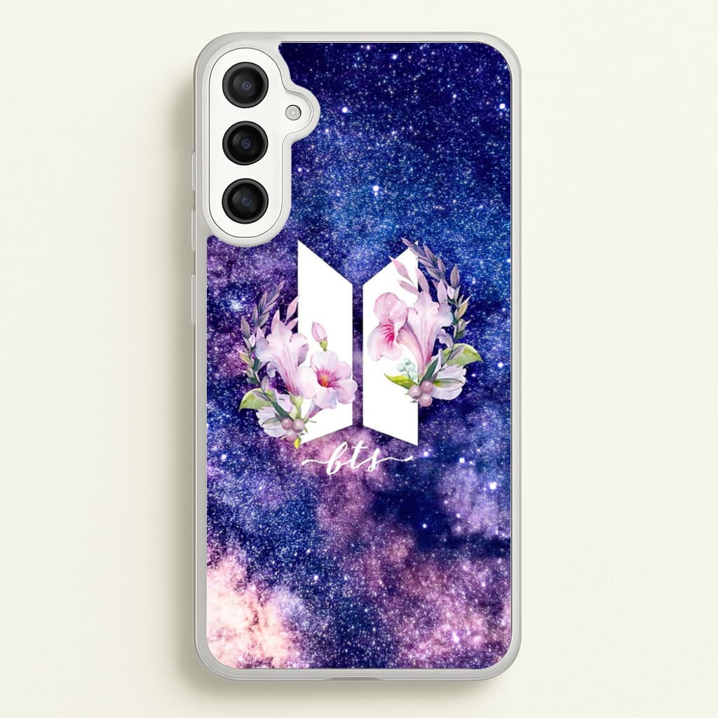 Galaxy Floral K-Pop Band Logo - BTS Phone Case for Galaxy A34