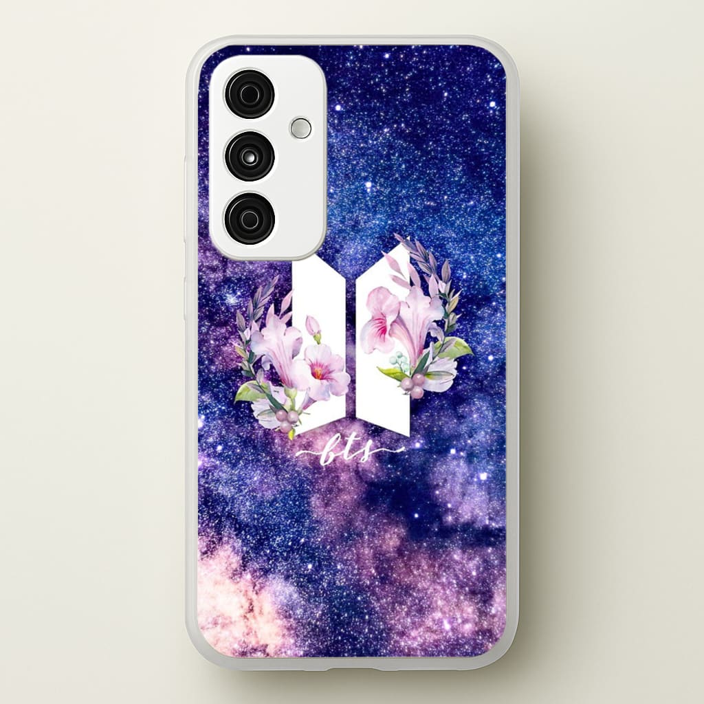 Galaxy Floral K-Pop Band Logo - BTS Phone Case for Galaxy A35