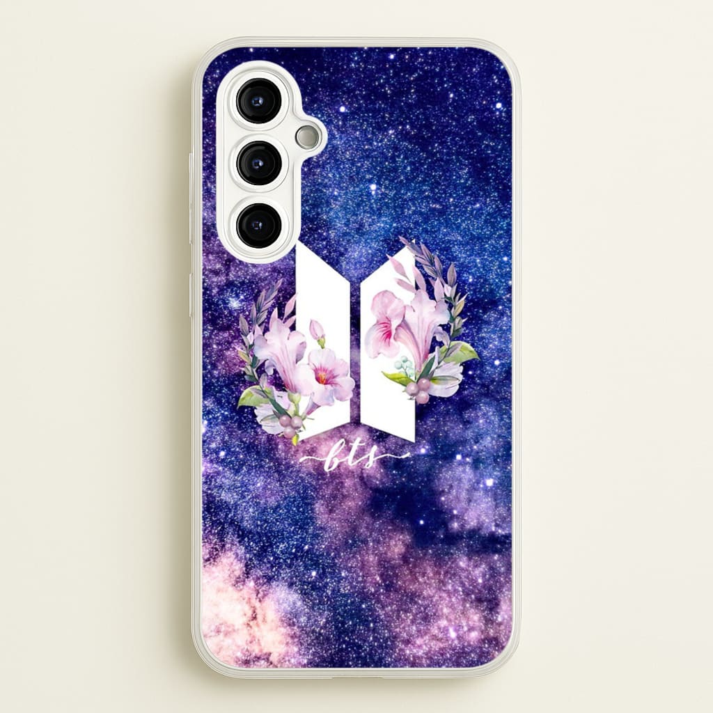 Galaxy Floral K-Pop Band Logo - BTS Phone Case for Galaxy A54