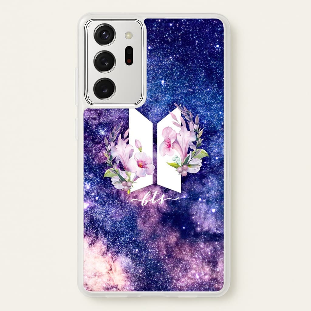 Galaxy Floral K-Pop Band Logo - BTS Phone Case for Galaxy Note 20 Ultra
