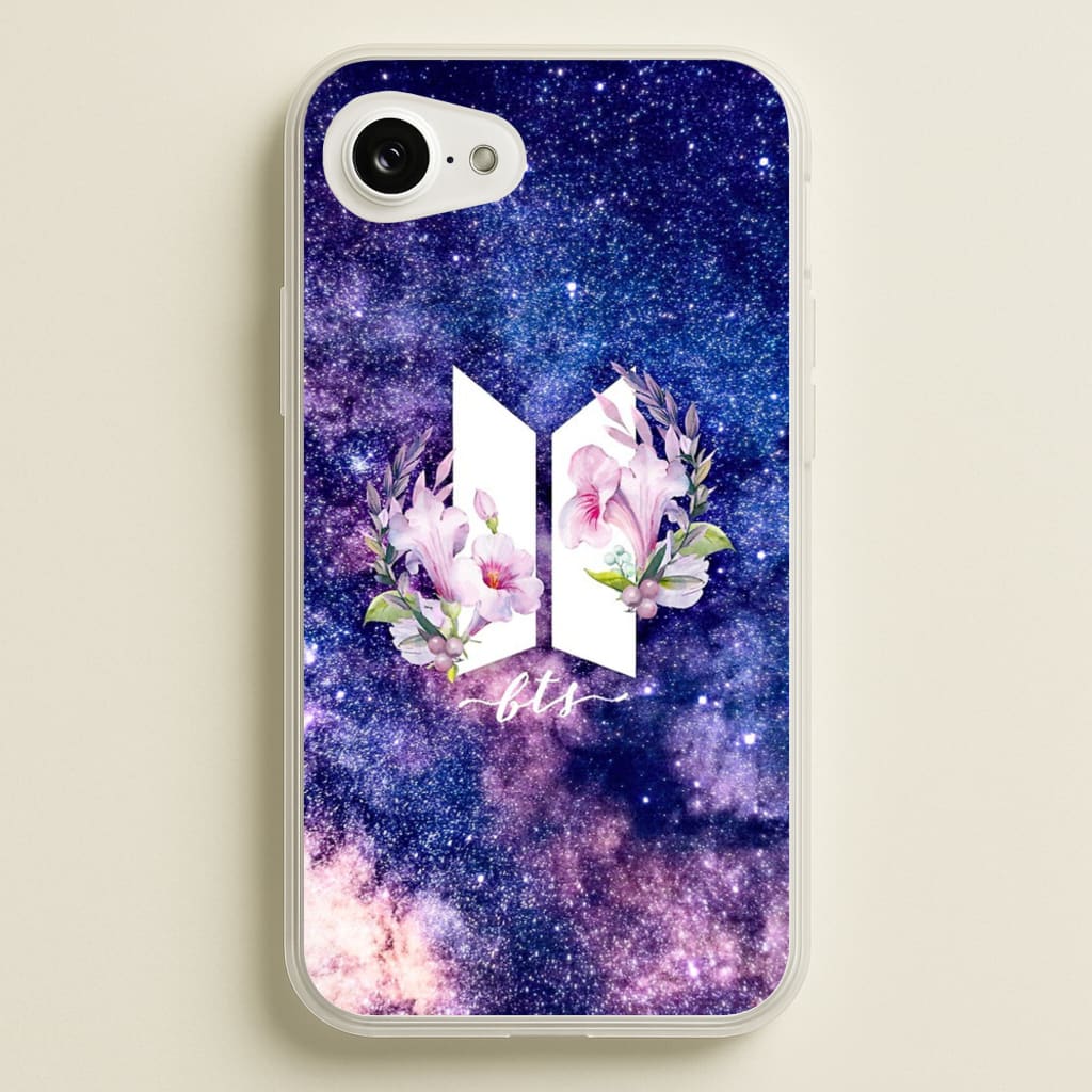Galaxy Floral K-Pop Band Logo - BTS Phone Case for iPhone 16e