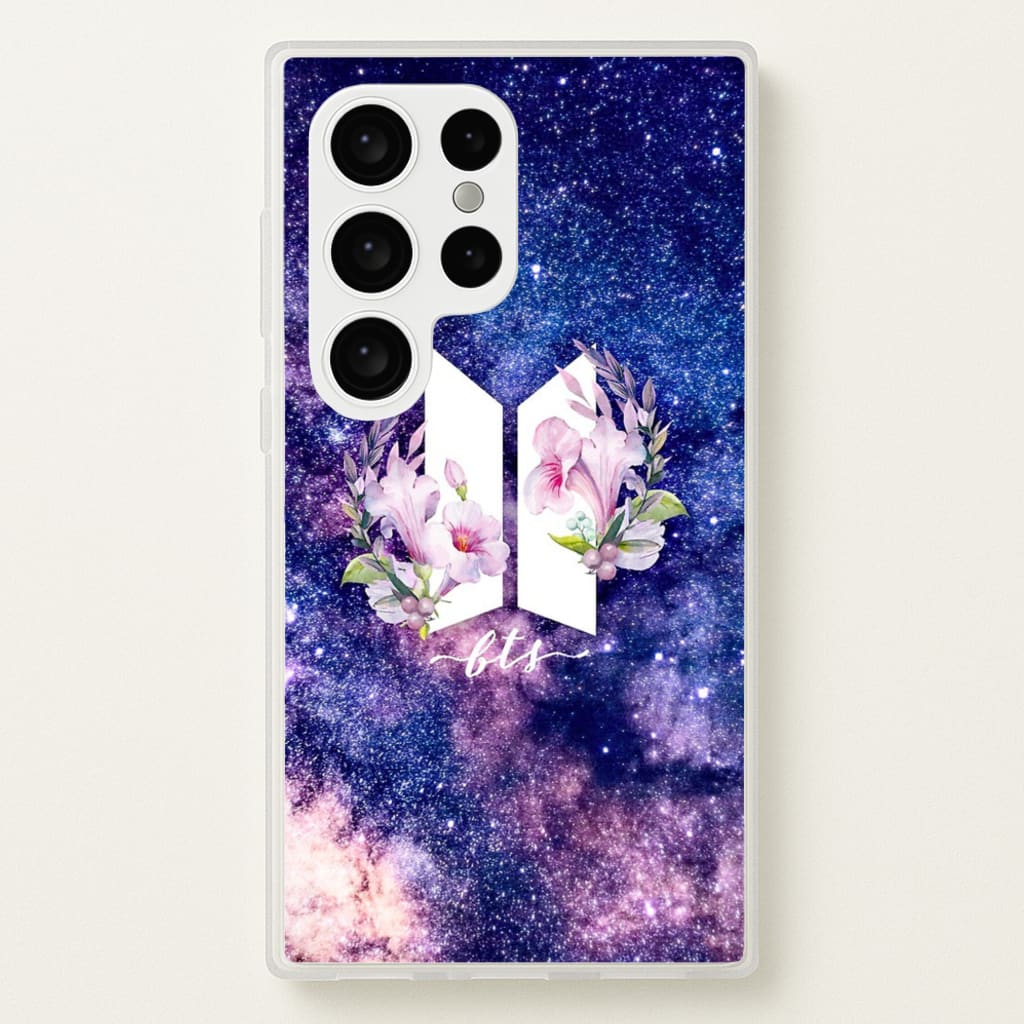 Galaxy Floral K-Pop Band Logo - BTS Phone Case for Galaxy S24 Ultra