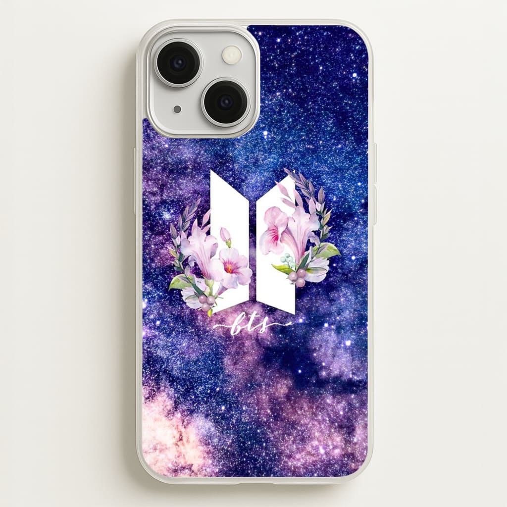 Galaxy Floral K-Pop Band Logo - BTS Phone Case for iPhone 13 Mini