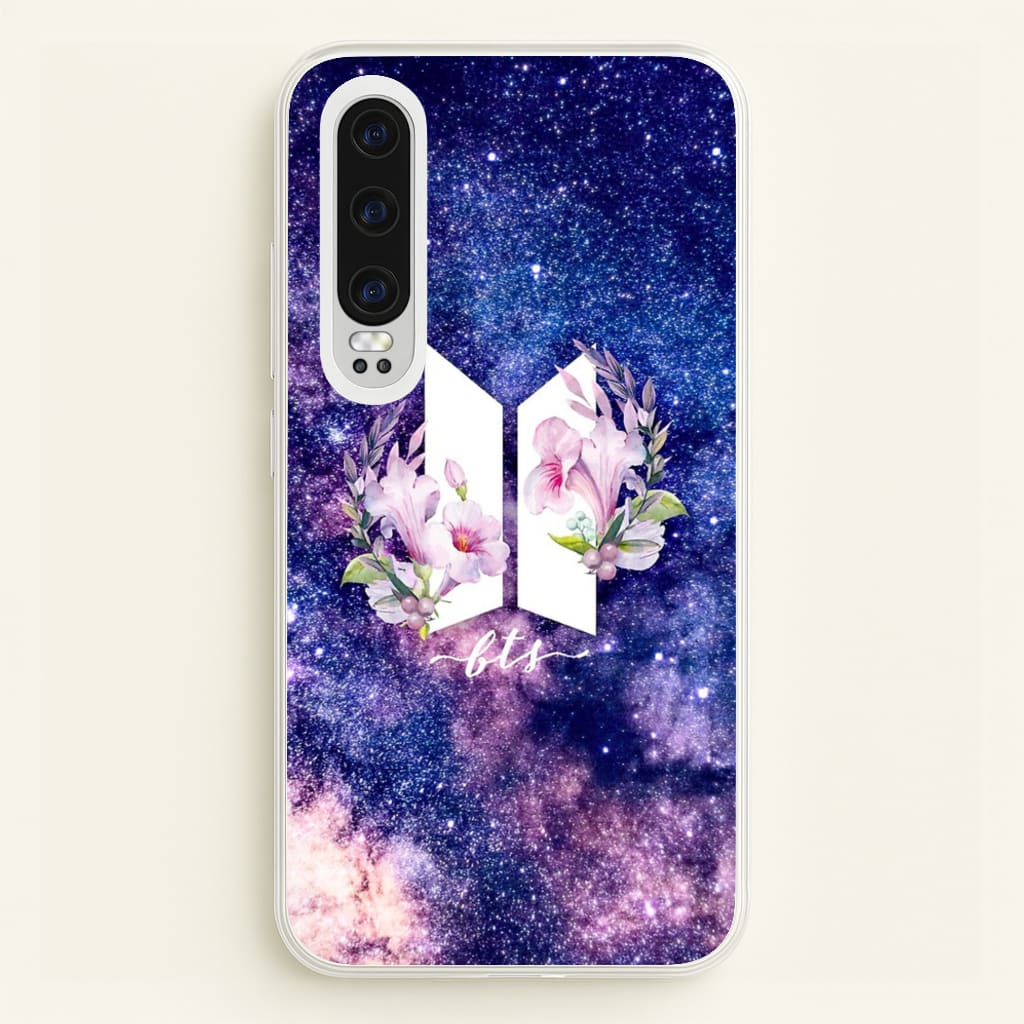 Galaxy Floral K-Pop Band Logo - BTS Phone Case for Huawei P30