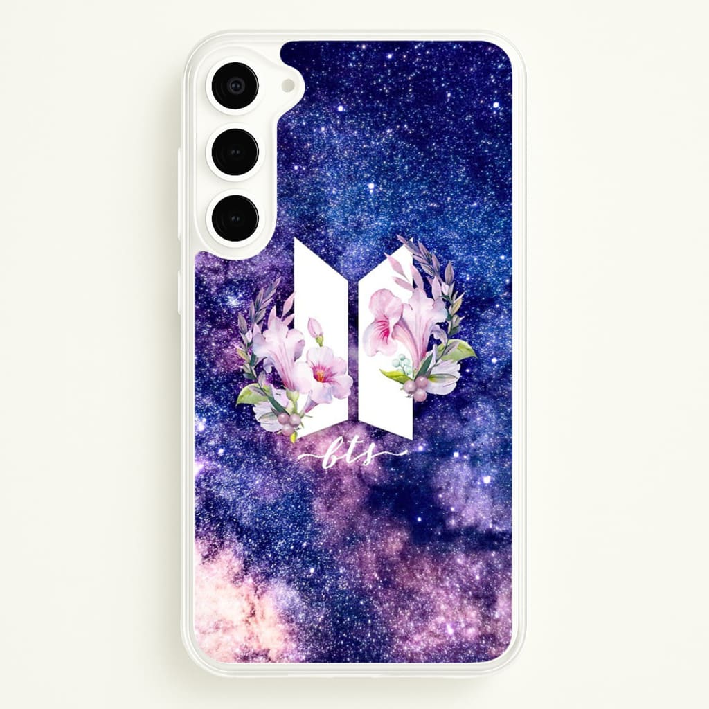 Galaxy Floral K-Pop Band Logo - BTS Phone Case for Galaxy S23 Plus
