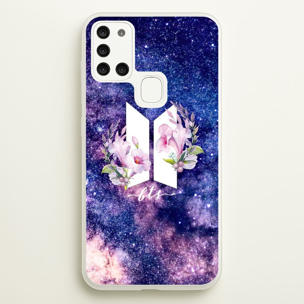 Galaxy Floral K-Pop Band Logo - BTS Phone Case for Galaxy A21s