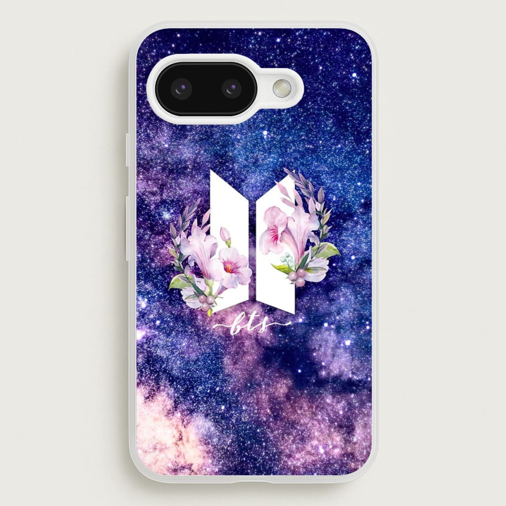 Galaxy Floral K-Pop Band Logo - BTS Phone Case for Google Pixel 9a