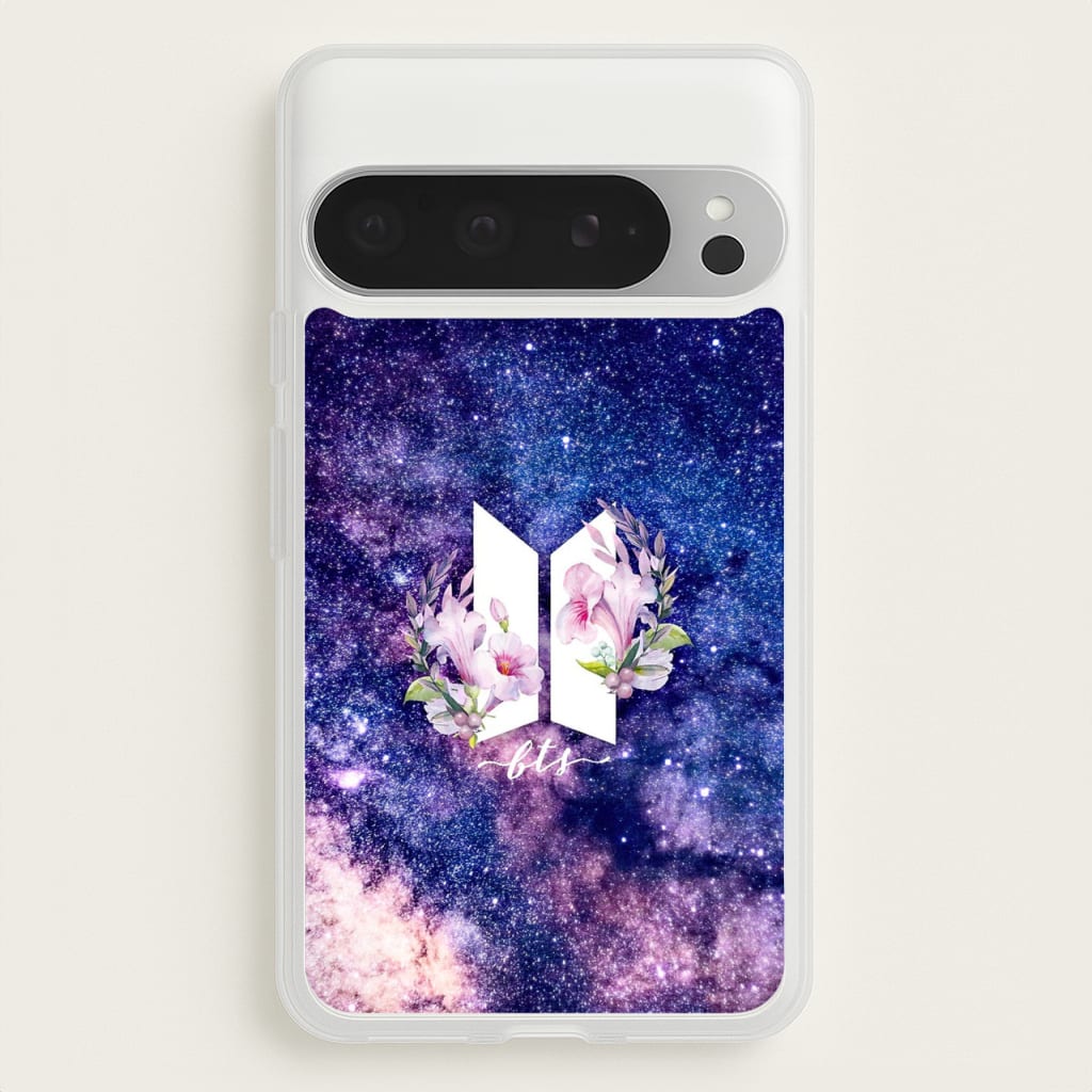 Galaxy Floral K-Pop Band Logo - BTS Phone Case for Google Pixel 9 Pro XL