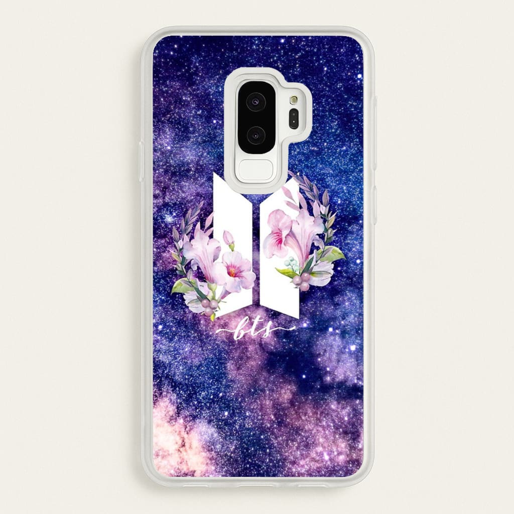 Galaxy Floral K-Pop Band Logo - BTS Phone Case for Galaxy S9 Plus