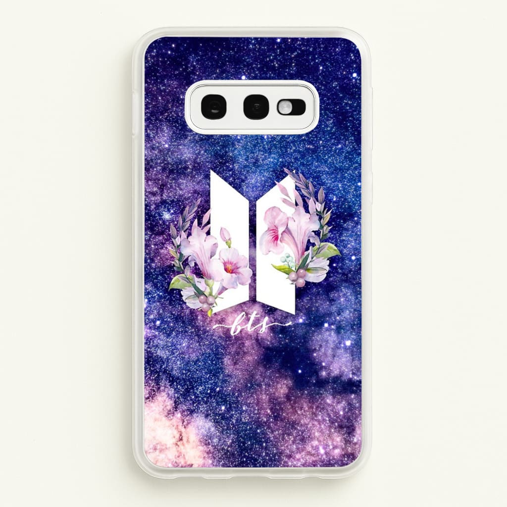 Galaxy Floral K-Pop Band Logo - BTS Phone Case for Galaxy S10e