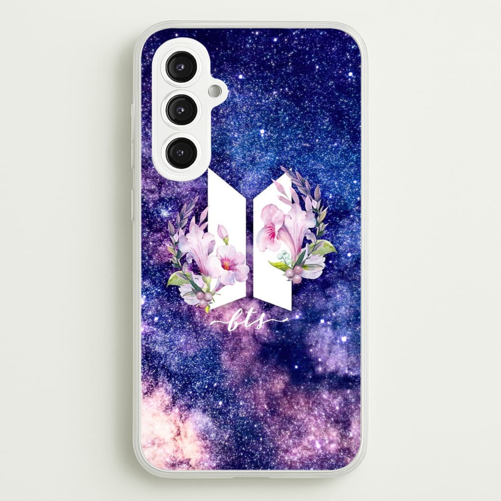 Galaxy Floral K-Pop Band Logo - BTS Phone Case for Galaxy S23FE