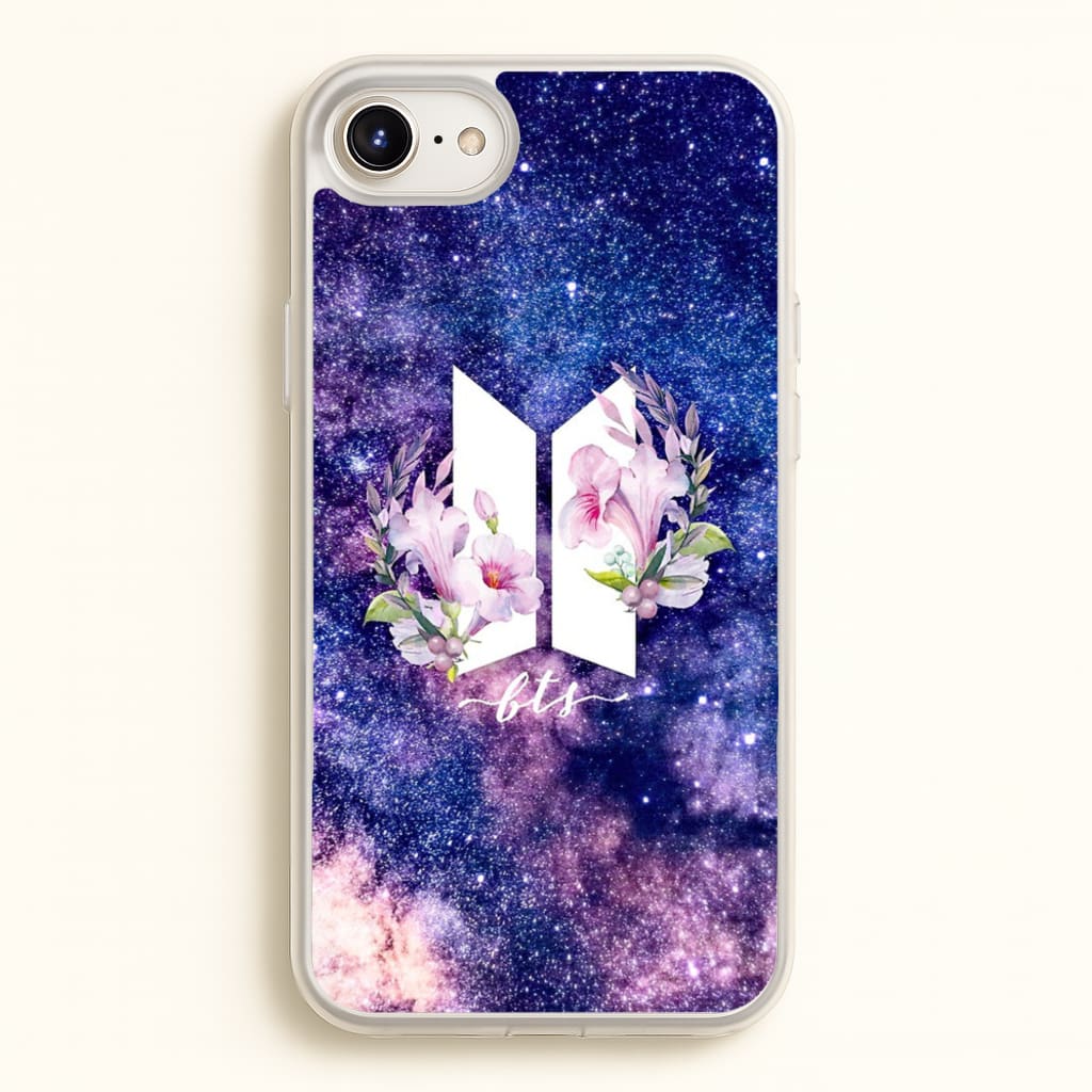 Galaxy Floral K-Pop Band Logo - BTS Phone Case for iPhone 6 / 7 / 8 / SE