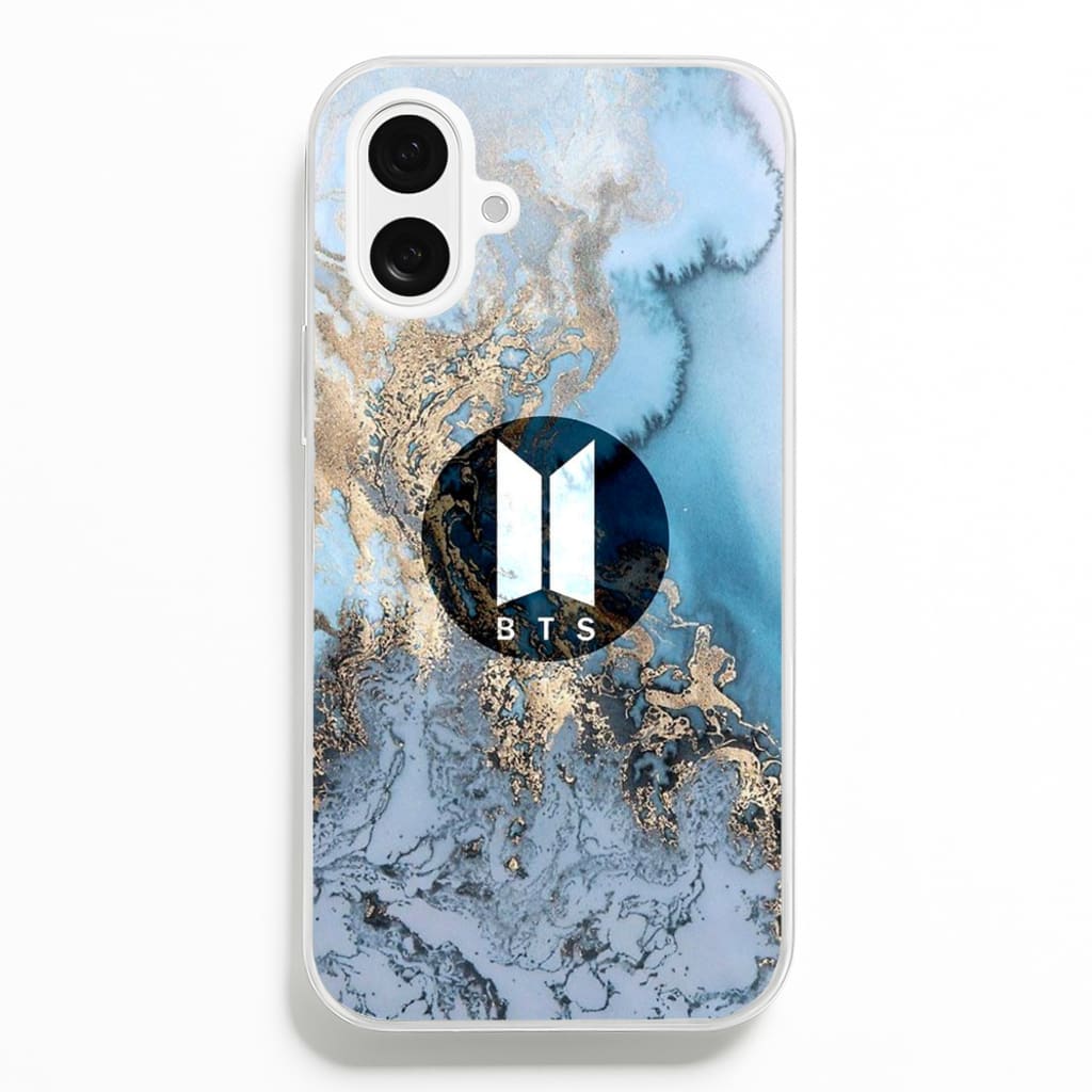 K-Pop Band Logo Marble - BTS Phone Case for iPhone 16 Plus