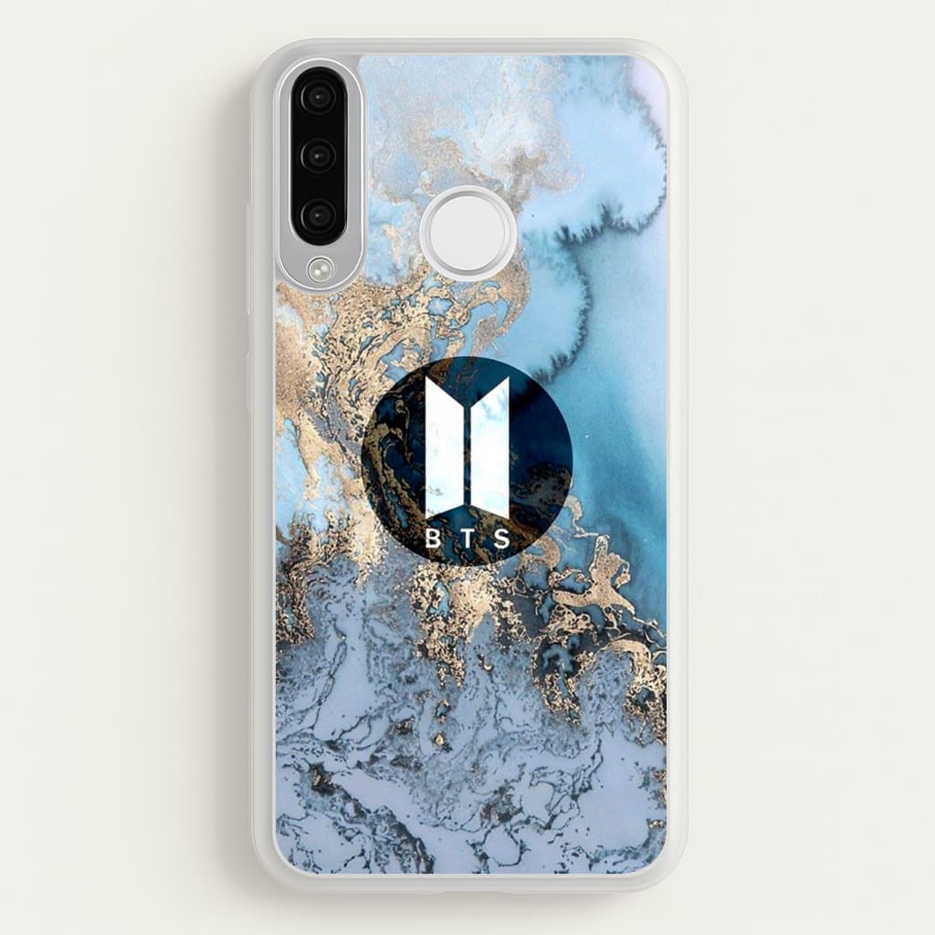 K-Pop Band Logo Marble - BTS Phone Case for Huawei P30 Lite