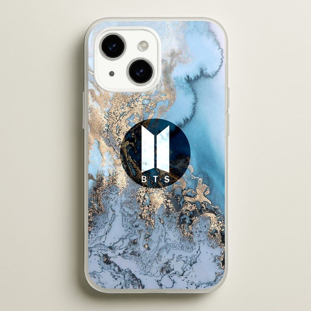 K-Pop Band Logo Marble - BTS Phone Case for iPhone 14 Plus
