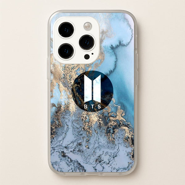 K-Pop Band Logo Marble - BTS Phone Case for iPhone 14 Pro