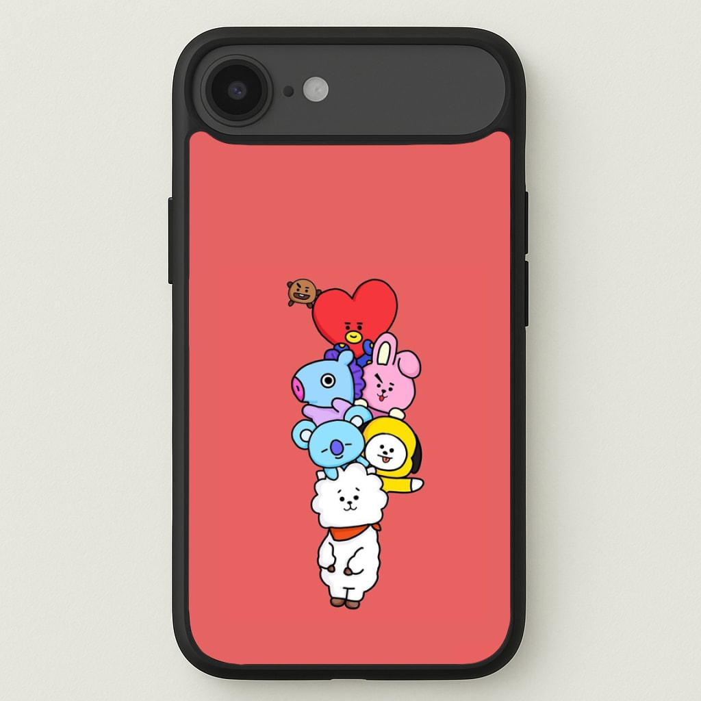 Red BT21 - RJ, Mang, Koya, Chimmy, Cooky, Shooky, Tata - K Pop Phone Case for iPhone 17 Air