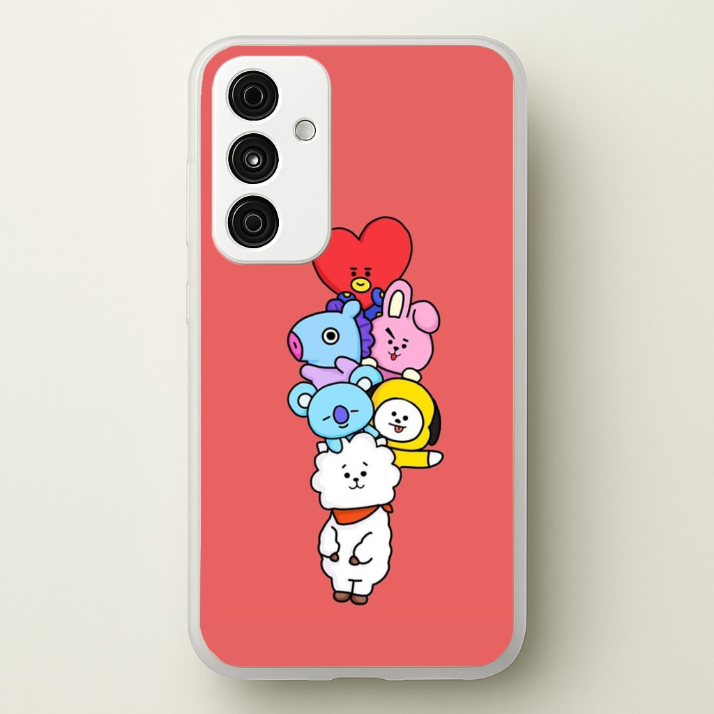 Red BT21 - RJ, Mang, Koya, Chimmy, Cooky, Shooky, Tata - K Pop - Phone Case for Galaxy A35