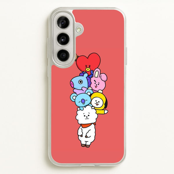 Red BT21 - RJ, Mang, Koya, Chimmy, Cooky, Shooky, Tata - K Pop - Phone Case for Galaxy A56