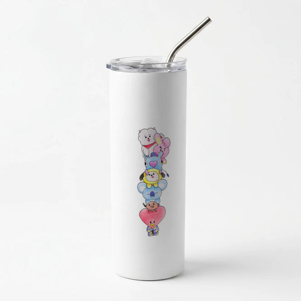 K-Pop Band BT21 Drawing Skinny Tumbler