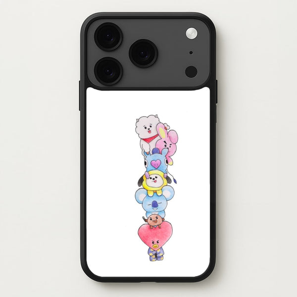 K-Pop Band BT21 Drawing Phone Case for iPhone 17 Pro