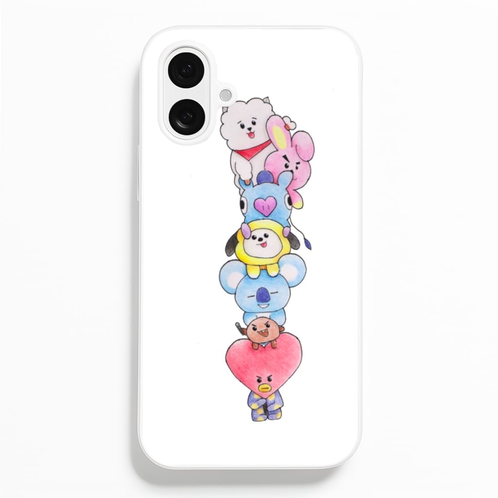 K-Pop Band BT21 Drawing - Phone Case for iPhone 16 Plus