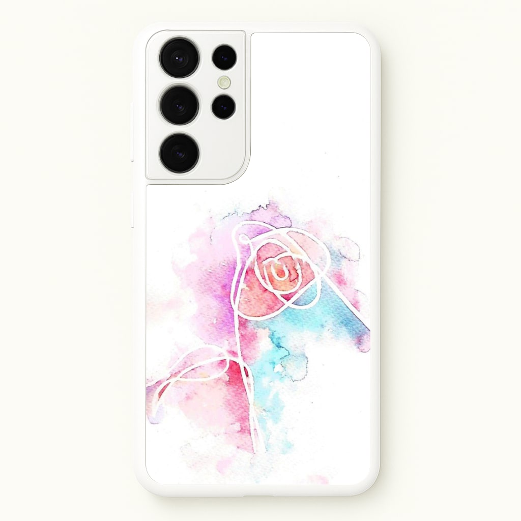 K-Pop Band Love Yourself Watercolour Painting - Phone Case for Galaxy S21 Ultra
