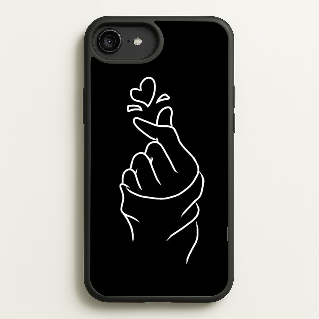 Cute Heart Finger Snap Black - Phone Case for iPhone 6 Plus / 7 Plus / 8 Plus