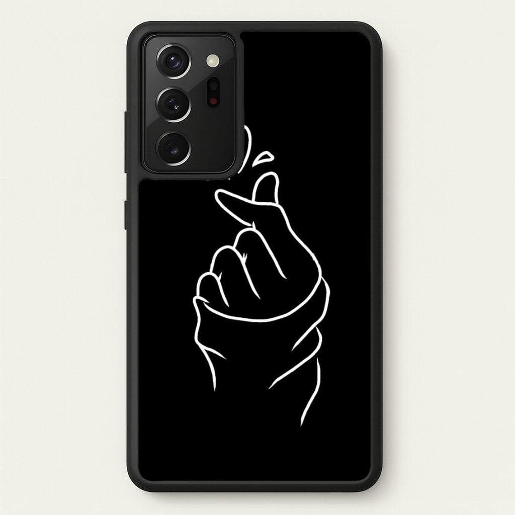 Cute Heart Finger Snap Black - Phone Case for Galaxy Note 20 Ultra