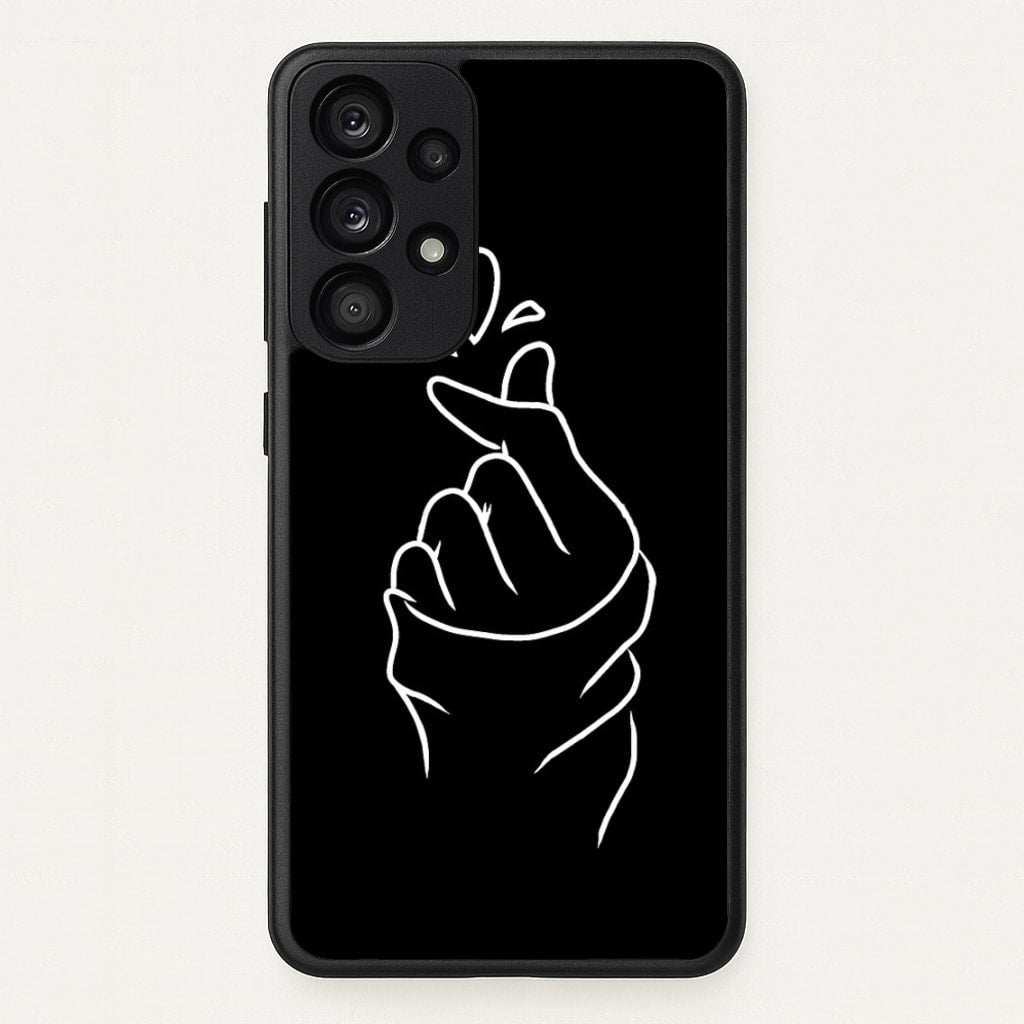 Cute Heart Finger Snap Black - Phone Case for Galaxy A53