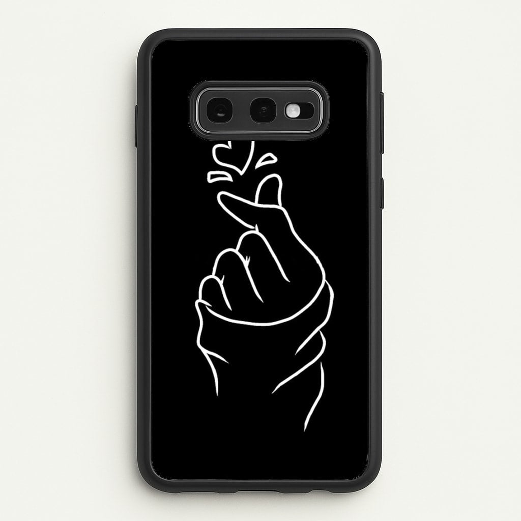 Cute Heart Finger Snap Black - Phone Case for Galaxy S10e