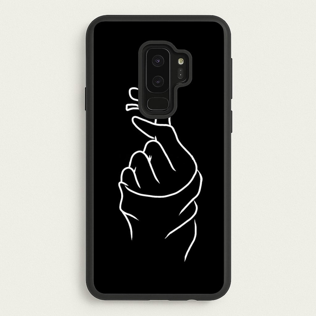 Cute Heart Finger Snap Black - Phone Case for Galaxy S9 Plus