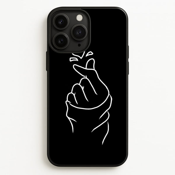 Cute Heart Finger Snap Black - Phone Case for iPhone 11 Pro