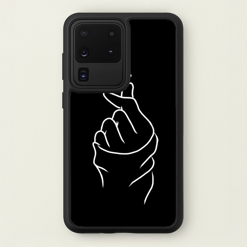 Cute Heart Finger Snap Black - Phone Case for Galaxy S20 Ultra