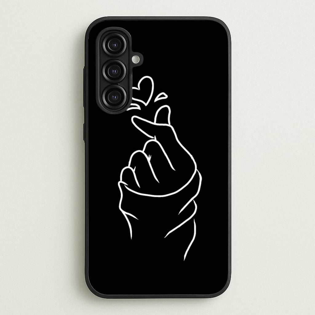 Cute Heart Finger Snap Black - Phone Case for Galaxy A16