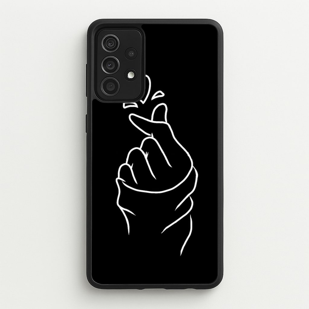Cute Heart Finger Snap Black - Phone Case for Galaxy A52 / A52s