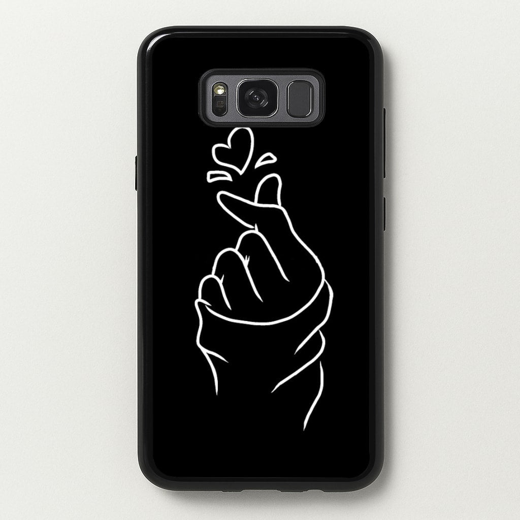 Cute Heart Finger Snap Black - Phone Case for Galaxy S8 Plus