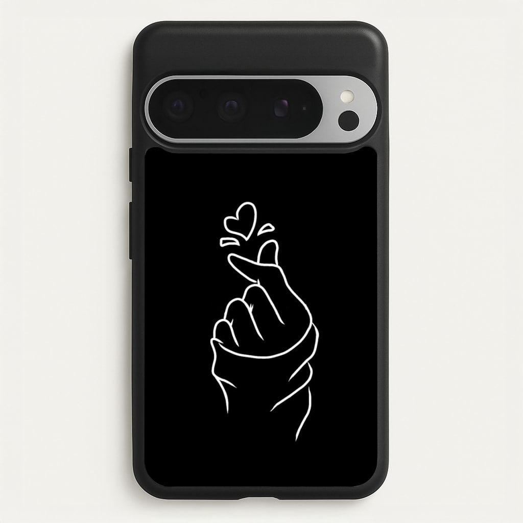 Cute Heart Finger Snap Black - Phone Case for Google Pixel 9 Pro XL
