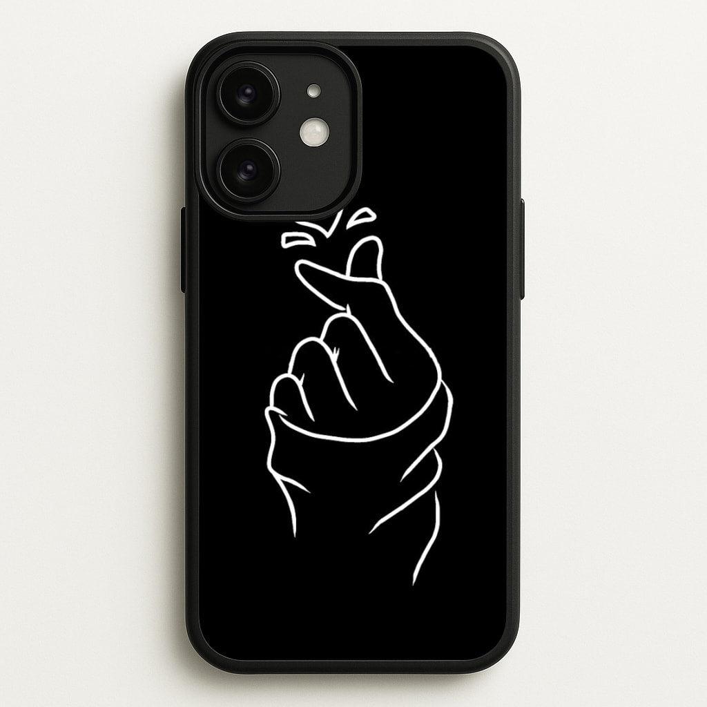 Cute Heart Finger Snap Black - Phone Case for iPhone 11