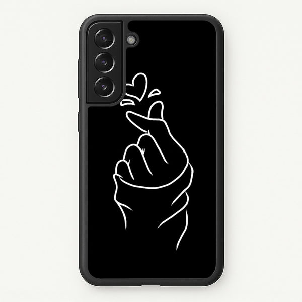 Cute Heart Finger Snap Black - Phone Case for Galaxy S22