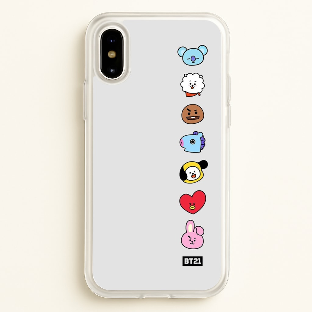 BT21 Vertical Faces - K Pop - Phone Case for iPhone X / XS