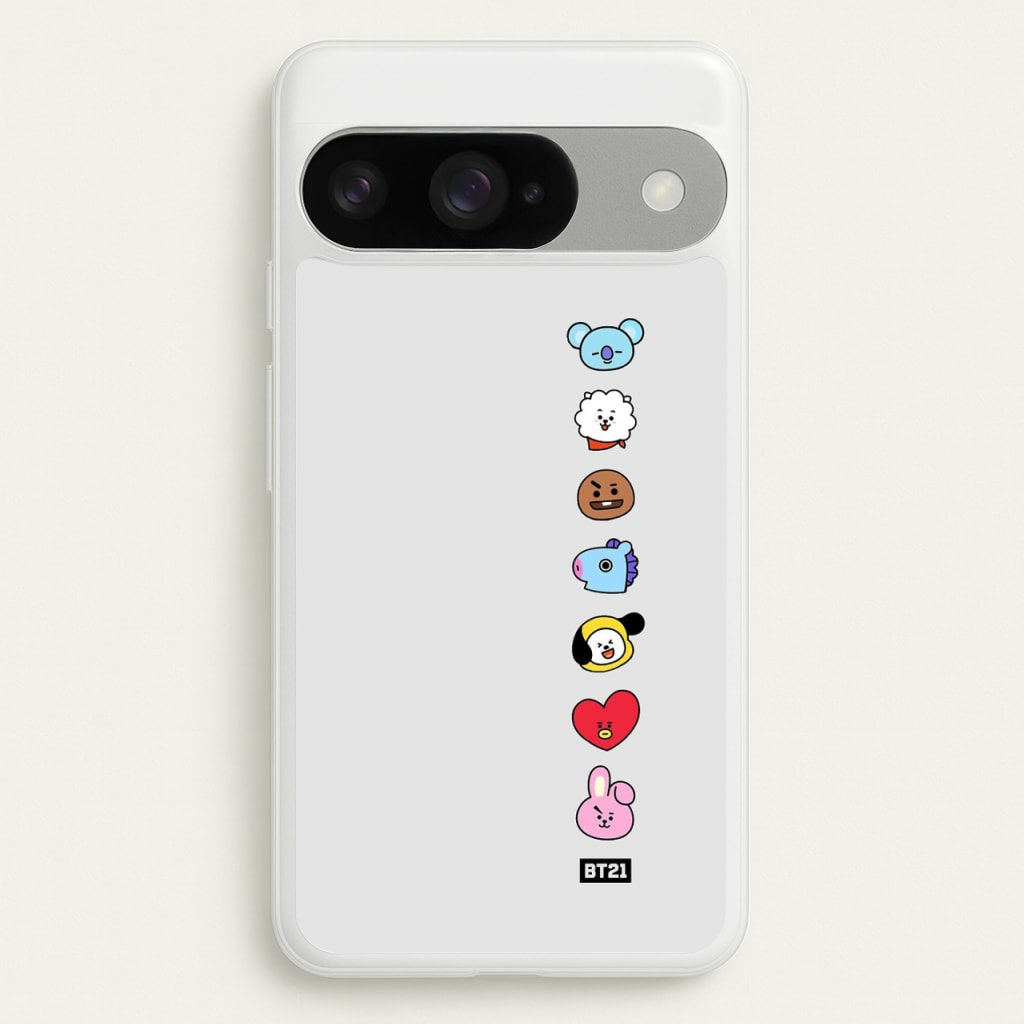 BT21 Vertical Faces - K Pop Phone Case for Google Pixel 10 / 10 Pro