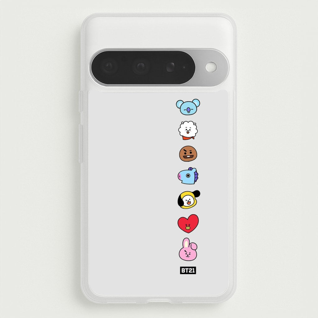 BT21 Vertical Faces - K Pop Phone Case for Google Pixel 10 Pro XL