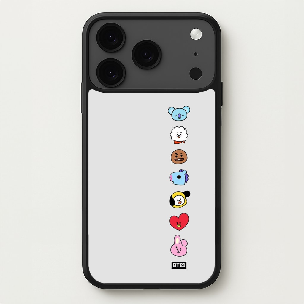 BT21 Vertical Faces - K Pop Phone Case for iPhone 17 Pro Max