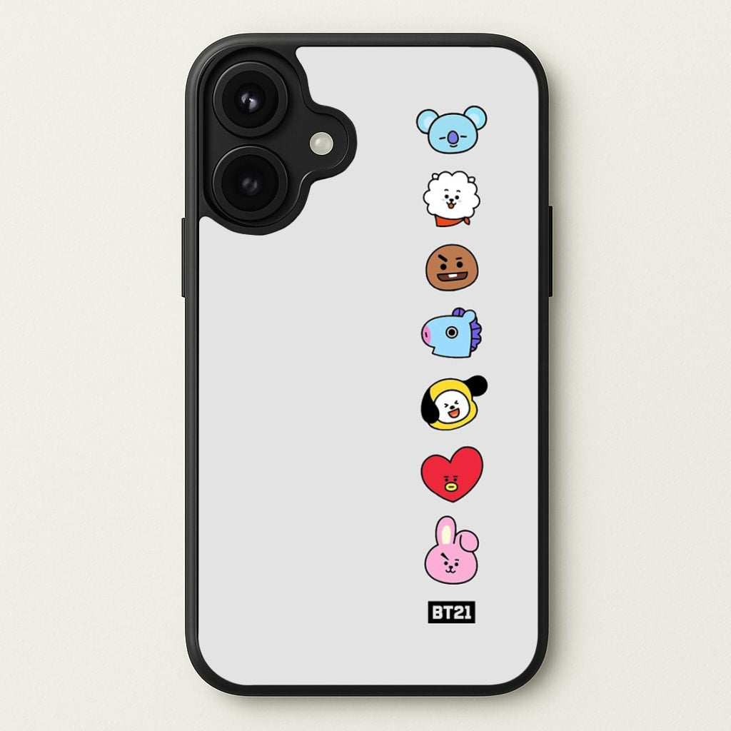 BT21 Vertical Faces - K Pop Phone Case for iPhone 17