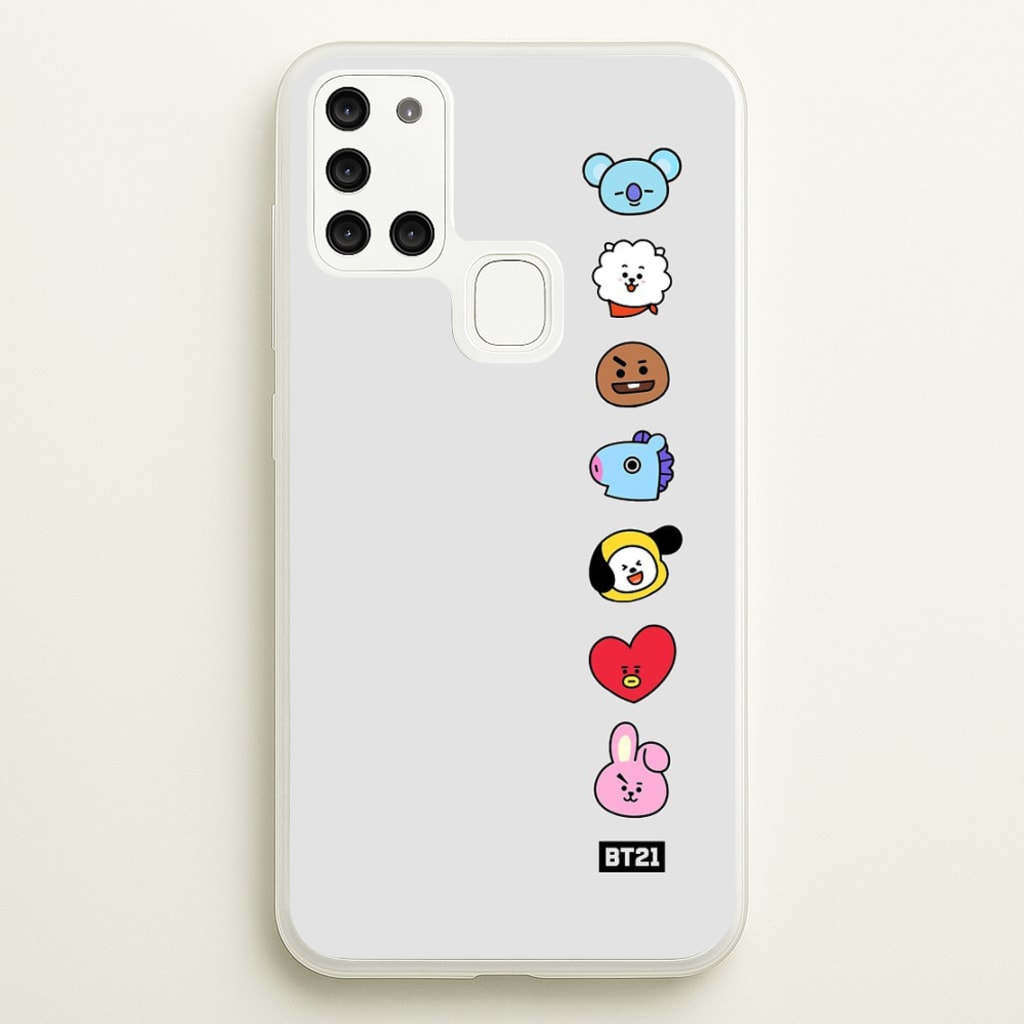 BT21 Vertical Faces - K Pop - Phone Case for Galaxy A21s