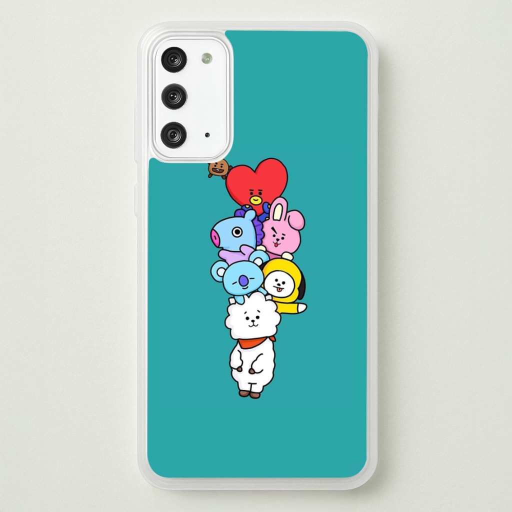 Green BT21 - RJ, Mang, Koya, Chimmy, Cooky, Shooky, Tata - K Pop - Phone Case for Galaxy Note 20