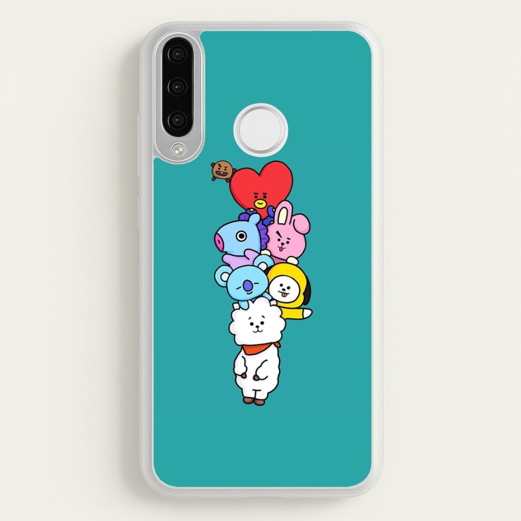 Green BT21 - RJ, Mang, Koya, Chimmy, Cooky, Shooky, Tata - K Pop - Phone Case for Huawei P30 Lite