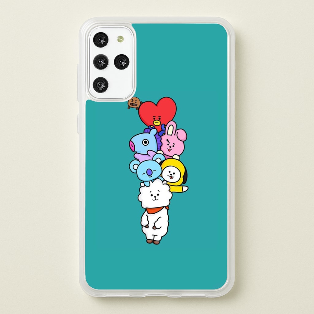 Green BT21 - RJ, Mang, Koya, Chimmy, Cooky, Shooky, Tata - K Pop - Phone Case for Galaxy S20 Plus